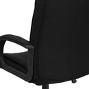 Silla ejecutiva giratoria FLASH Jessica de respaldo alto, tela negra y brazos para oficina