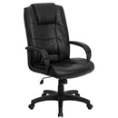 FLASH Silla giratoria ejecutiva de oficina con respaldo alto y reposabrazos, de tela negra Jessica - GO-5301B-BK