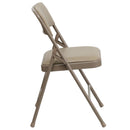 FLASH HERCULES Series Curved Triple Braced & Double Hinged Beige Metal Folding Chair - HA-MC309AV-GG