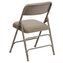FLASH HERCULES Series Curved Triple Braced & Double Hinged Beige Metal Folding Chair - HA-MC309AV-GG