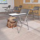 Silla plegable de acero premium FLASH Ralph con brazo de tableta - HF-309AST-GG