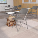 Silla plegable de acero premium FLASH Ralph con brazo de tableta - HF-309AST-GG