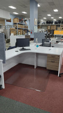 NEW White L-Shape Desk Napa Series Compu-Corner with Box and File driftwood ped.