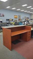 USED Reception Shell Desk with Glass Transaction and BFF-Ped
