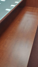USED Reception Shell Desk with Glass Transaction and BFF-Ped