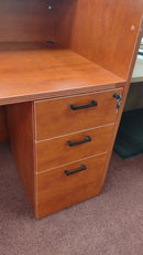 USED Reception Shell Desk with Glass Transaction and BFF-Ped