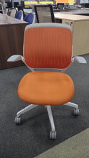 USED Steelcase Cobi Office Chair - Arms with Soft Arm Caps, white Frame, and Fabric Seat