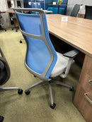 USED Blue & Gray Task Chair with Metal Base – Modern Office Seating