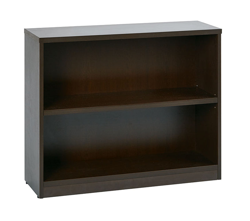 Office Star Products 36WX12DX30H 2-SHELF BOOKCASE WITH 1" THICK SHELVES - LBC361230