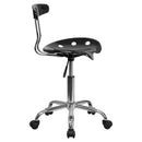 FLASH FURNITURE Silla de oficina giratoria Elliott Chrome con asiento tipo tractor - LF-214-GG