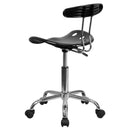 FLASH FURNITURE Silla de oficina giratoria Elliott Chrome con asiento tipo tractor - LF-214-GG