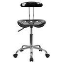 FLASH FURNITURE Silla de oficina giratoria Elliott Chrome con asiento tipo tractor - LF-214-GG