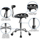 FLASH FURNITURE Silla de oficina giratoria Elliott Chrome con asiento tipo tractor - LF-214-GG