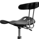 FLASH FURNITURE Silla de oficina giratoria Elliott Chrome con asiento tipo tractor - LF-214-GG