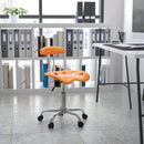 FLASH FURNITURE Silla de oficina giratoria Elliott Chrome con asiento tipo tractor - LF-214-GG