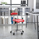 FLASH FURNITURE Silla de oficina giratoria Elliott Chrome con asiento tipo tractor - LF-214-GG