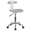 FLASH FURNITURE Silla de oficina giratoria Elliott Chrome con asiento tipo tractor - LF-214-GG