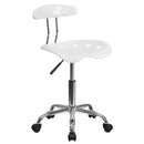 FLASH FURNITURE Silla de oficina giratoria Elliott Chrome con asiento tipo tractor - LF-214-GG