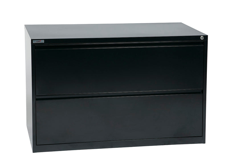 Office Star Products 42" WIDE 2 DRAWER LATERAL FILE WITH CORE-REMOVEABLE LOCK & ADJUSTABLE GLIDES - LF242