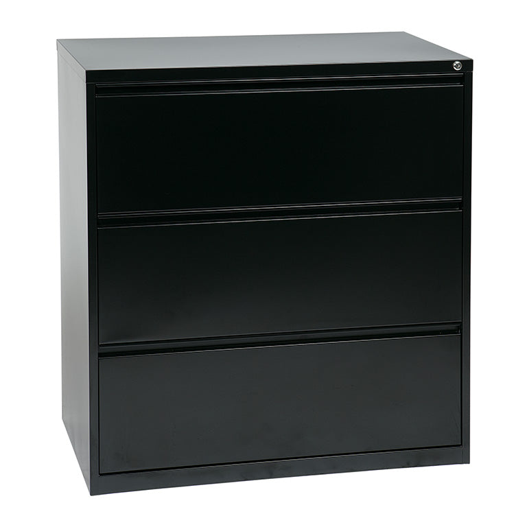 Office Star 3 Drawer Lateral File - Black