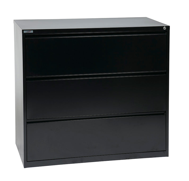 Office Star Products 42" WIDE 3 DRAWER LATERAL FILE WITH CORE-REMOVEABLE LOCK & ADJUSTABLE GLIDES - LF342