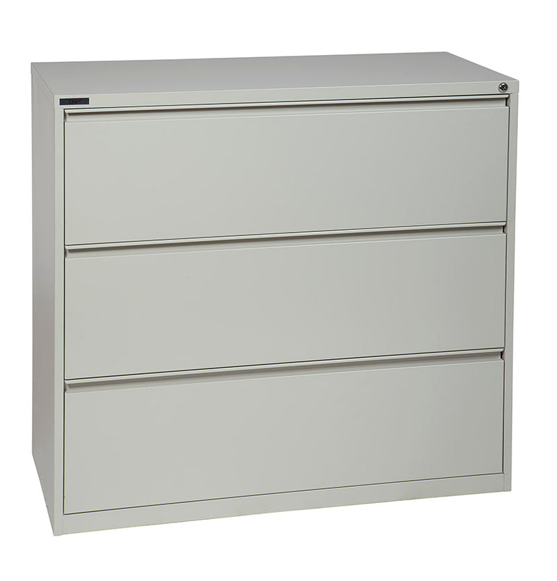 Office Star Products 42" WIDE 3 DRAWER LATERAL FILE WITH CORE-REMOVEABLE LOCK & ADJUSTABLE GLIDES - LF342