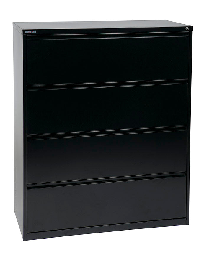 Office Star Products 42" WIDE 4 DRAWER LATERAL FILE WITH CORE-REMOVEABLE LOCK & ADJUSTABLE GLIDES - LF442