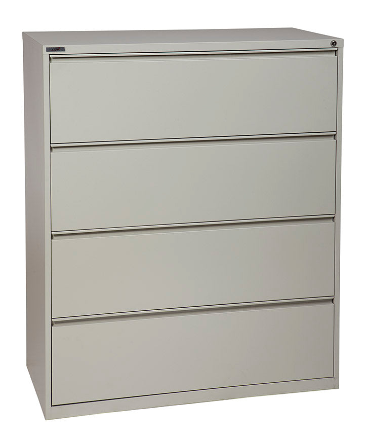 Office Star Products 42" WIDE 4 DRAWER LATERAL FILE WITH CORE-REMOVEABLE LOCK & ADJUSTABLE GLIDES - LF442