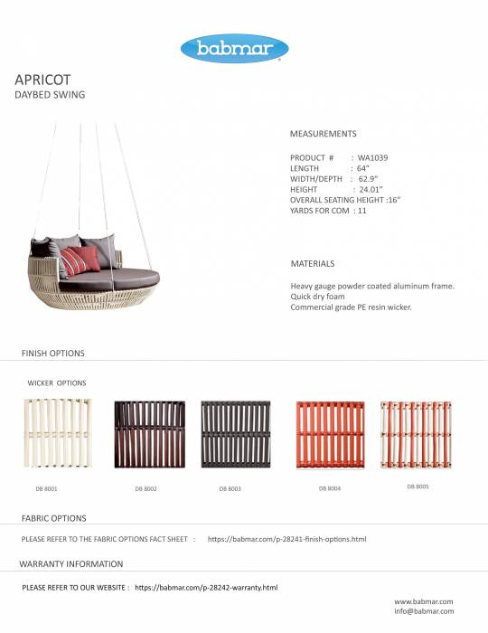 Apricot Hanging Daybed