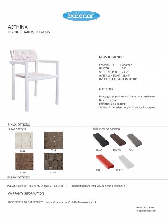 Asthina Dining Chair With Arms