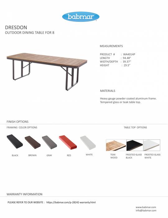 Dresdon Dining Table For 8