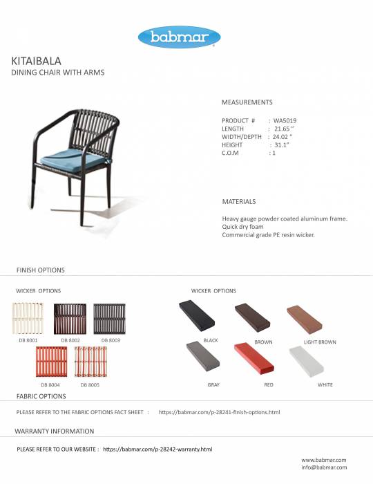 Kitaibela Dining Chair With arms