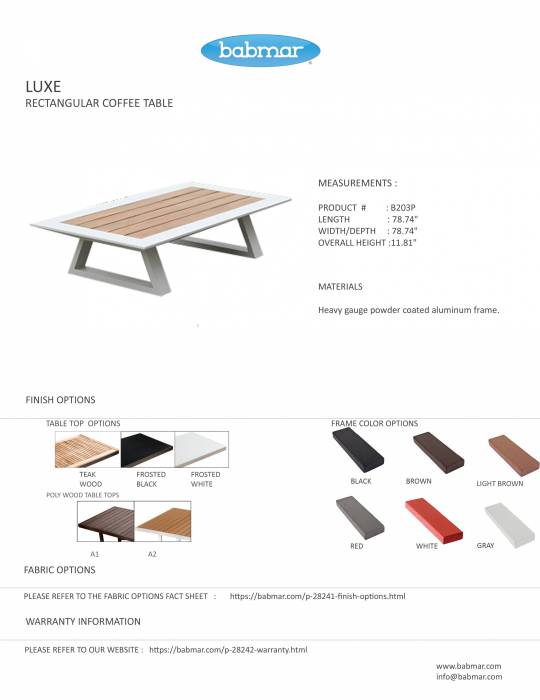 Luxe Rectangular Coffee Table