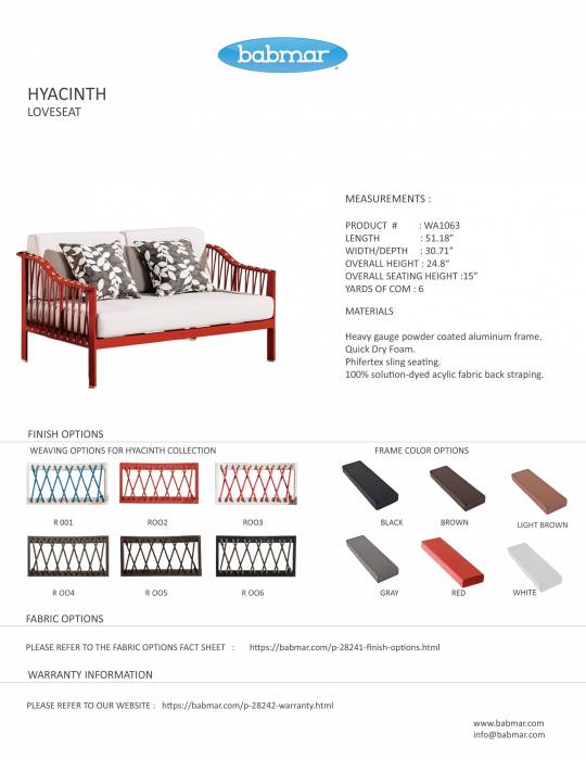 Hyacinth Loveseat Set