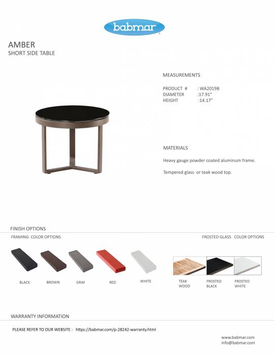 Amber Brown Short Side Table