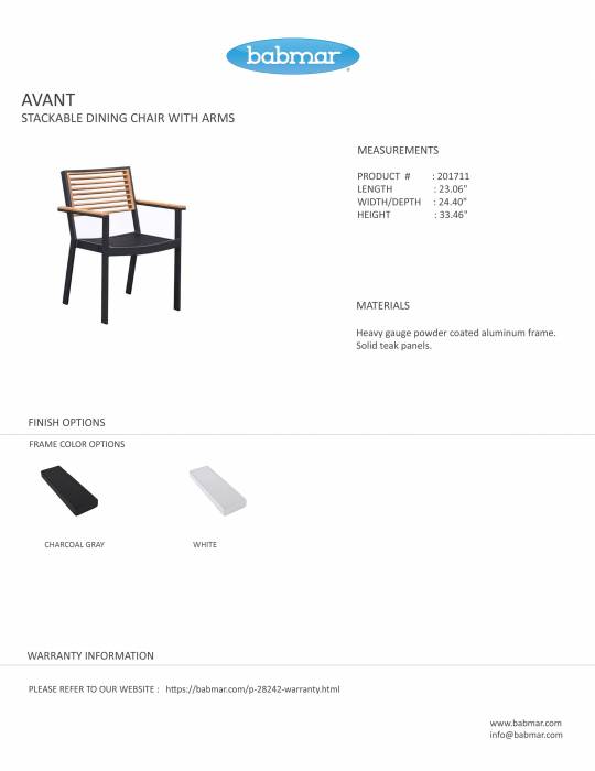 Avant Stackable Dining Chair With Arms