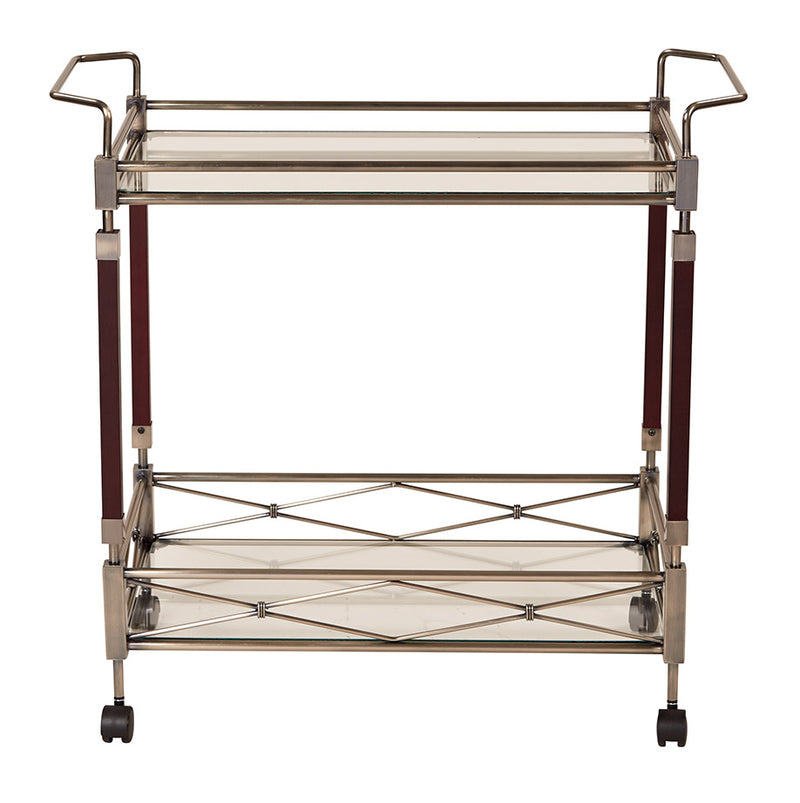 OSP Designs by Office Star Products MELROSE SERVING CART WITH ANTIQUE BRASS METAL FINISH. - MLR37-ABR