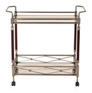 OSP Designs by Office Star Products CARRO DE SERVICIO MELROSE CON ESTRUCTURA DE METAL CEPILLADO COLOR NÍQUEL - MLR37