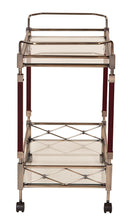 OSP Designs by Office Star Products CARRO DE SERVICIO MELROSE CON ESTRUCTURA DE METAL CEPILLADO COLOR NÍQUEL - MLR37