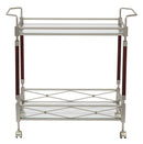 OSP Designs by Office Star Products CARRO DE SERVICIO MELROSE CON ESTRUCTURA DE METAL CEPILLADO COLOR NÍQUEL - MLR37