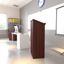 Flash Mysta Stand-Up Wood Lectern in Oak - MT-M8830-LECT-OAK-GG