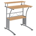 FLASH Clifton Computer Desk with Top and Lower Storage Shelves - NAN-GG