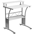 FLASH Clifton Computer Desk with Top and Lower Storage Shelves - NAN-GG