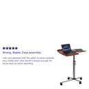 FLASH Dunbar Angle and Height Adjustable Mobile Laptop Computer Table with Cherry Top - NAN-JN-2762-GG