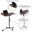 FLASH Dunbar Angle and Height Adjustable Mobile Laptop Computer Table with Cherry Top - NAN-JN-2762-GG
