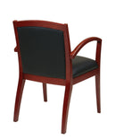 Sillón para visitas Napa de Office Star con espaldar totalmente acolchado - Cuero negro - NAP97MAH-EC3