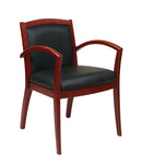 Sillón para visitas Napa de Office Star con espaldar totalmente acolchado - Cuero negro - NAP97MAH-EC3