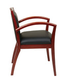 Sillón para visitas Napa de Office Star con espaldar totalmente acolchado - Cuero negro - NAP97MAH-EC3