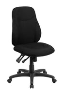 Silla de oficina ergonómica giratoria multifunción de tela negra de altura media FLASH Brandy - BT-90297M-GG