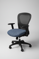 USED Strata Task Chair – Black Mesh Back with Blue Fabric Seat